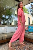 Lina Linen Blend French Tuck Blouse Washed Watermelon